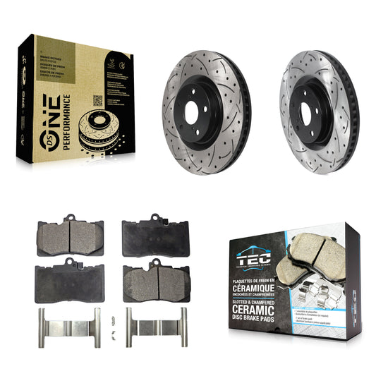 [Avant] Kit de disque (percé rainuré revêtu) et plaquette (céramique) de frein pour Lexus GS350 IS300 IS350 RC350 IS200t RC300 RC200t GS300 GS450h GS200t GS460 KDT-101019