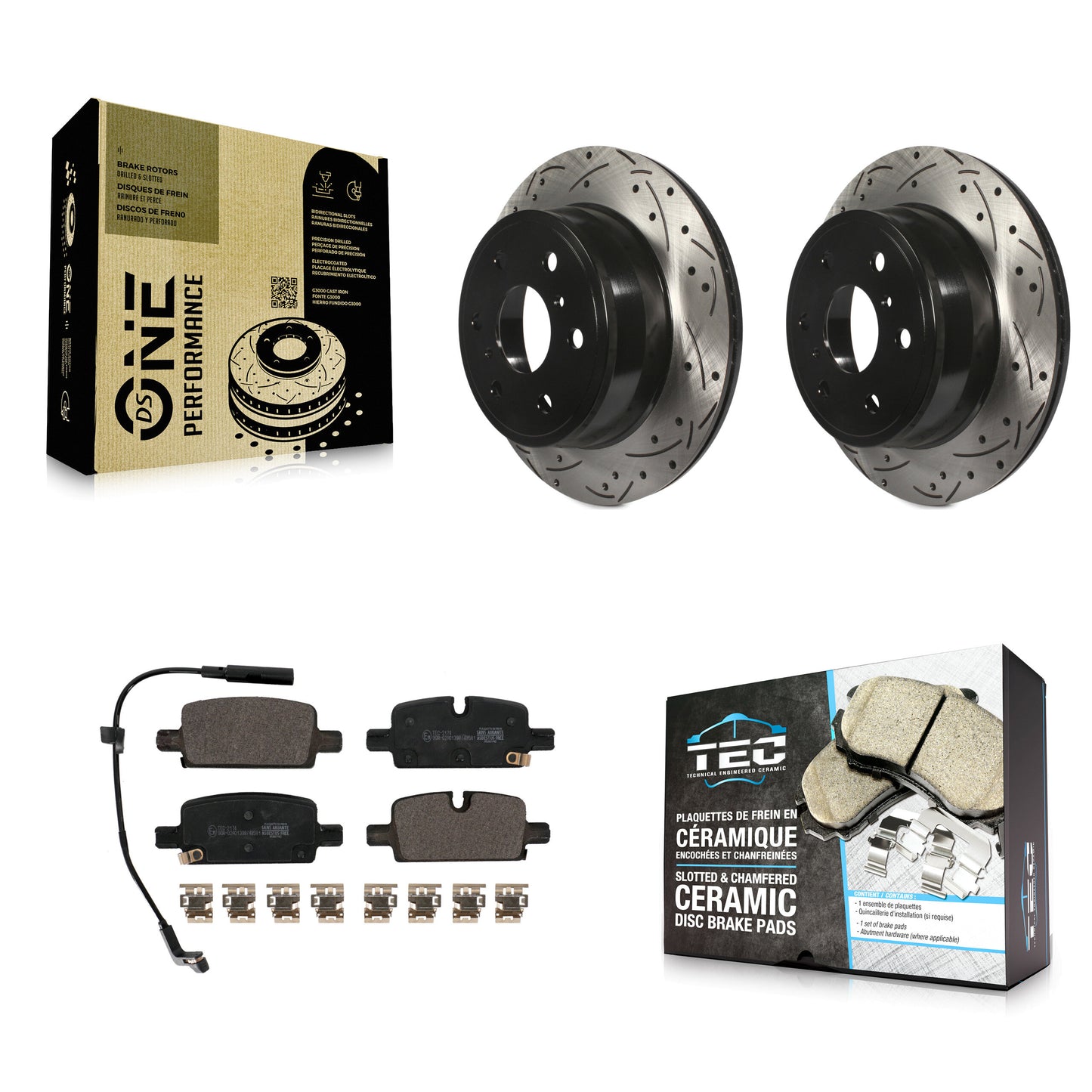 [Arrière] Disque et plaquette de frein pour GMC Sierra 1500 With Manual Parking KDT-101069
