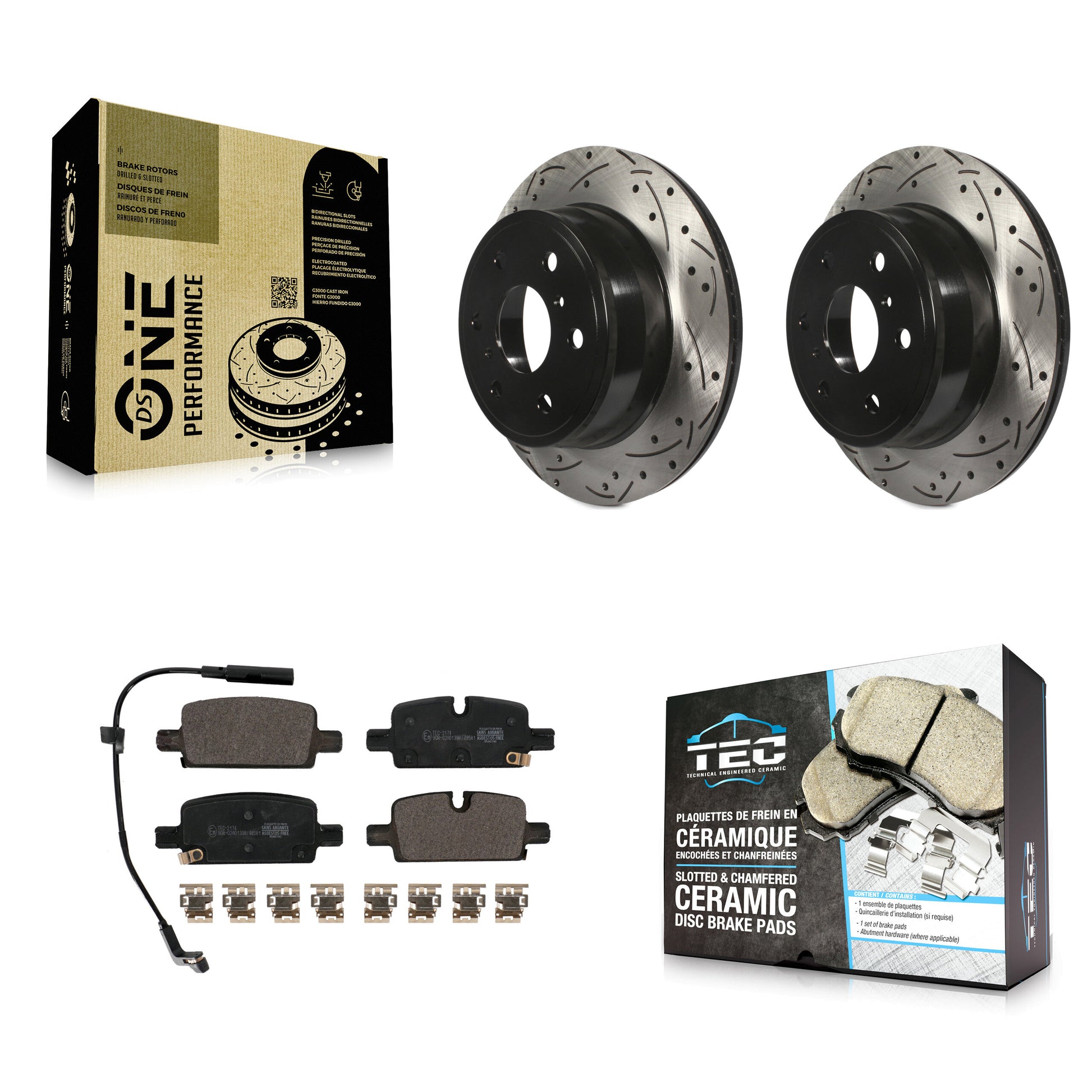 [Arrière] Disque et plaquette de frein pour GMC Sierra 1500 With Manual Parking KDT-101069