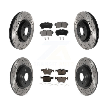 [Avant + Arrière] Kit de disque (percé rainuré revêtu) et plaquette (céramique) de frein pour 2018 Jaguar E-Pace S SE avec 325mm Diameter Rotor KDT-101087