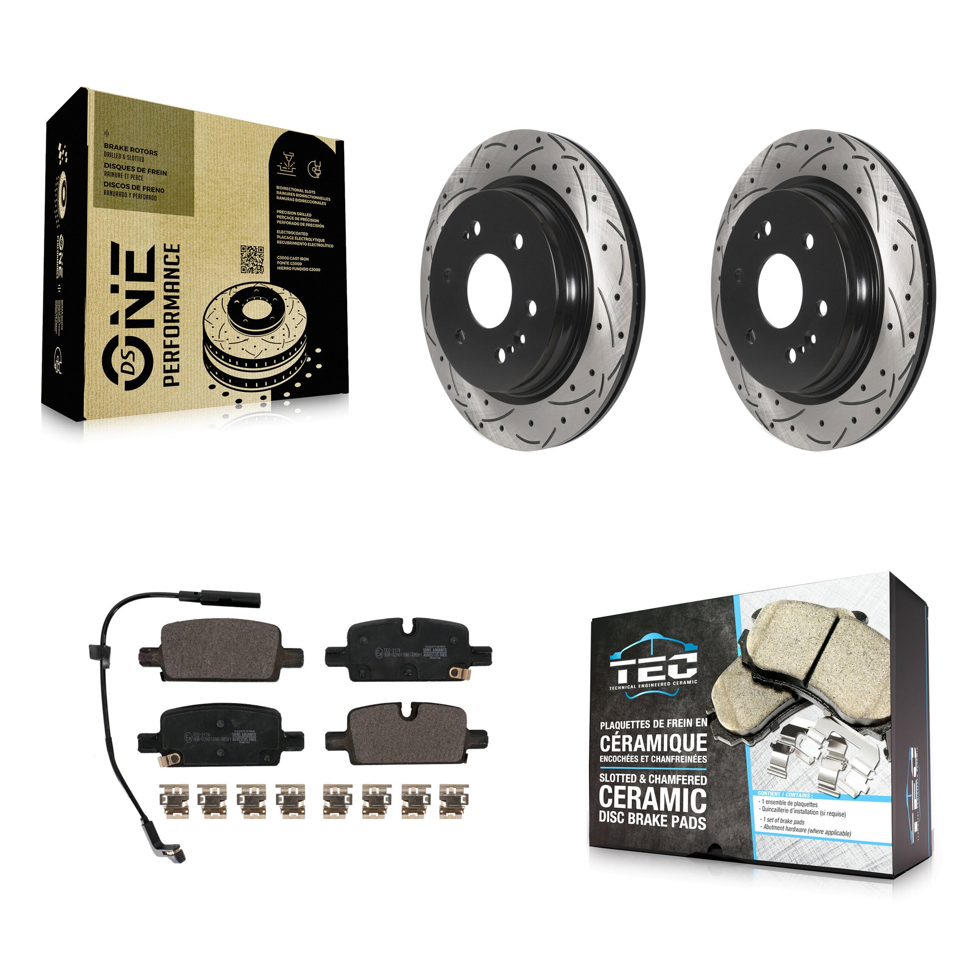 [Arrière] Disque et plaquette de frein pour GMC Chevrolet Silverado 1500 Sierra Yukon KDT-101090