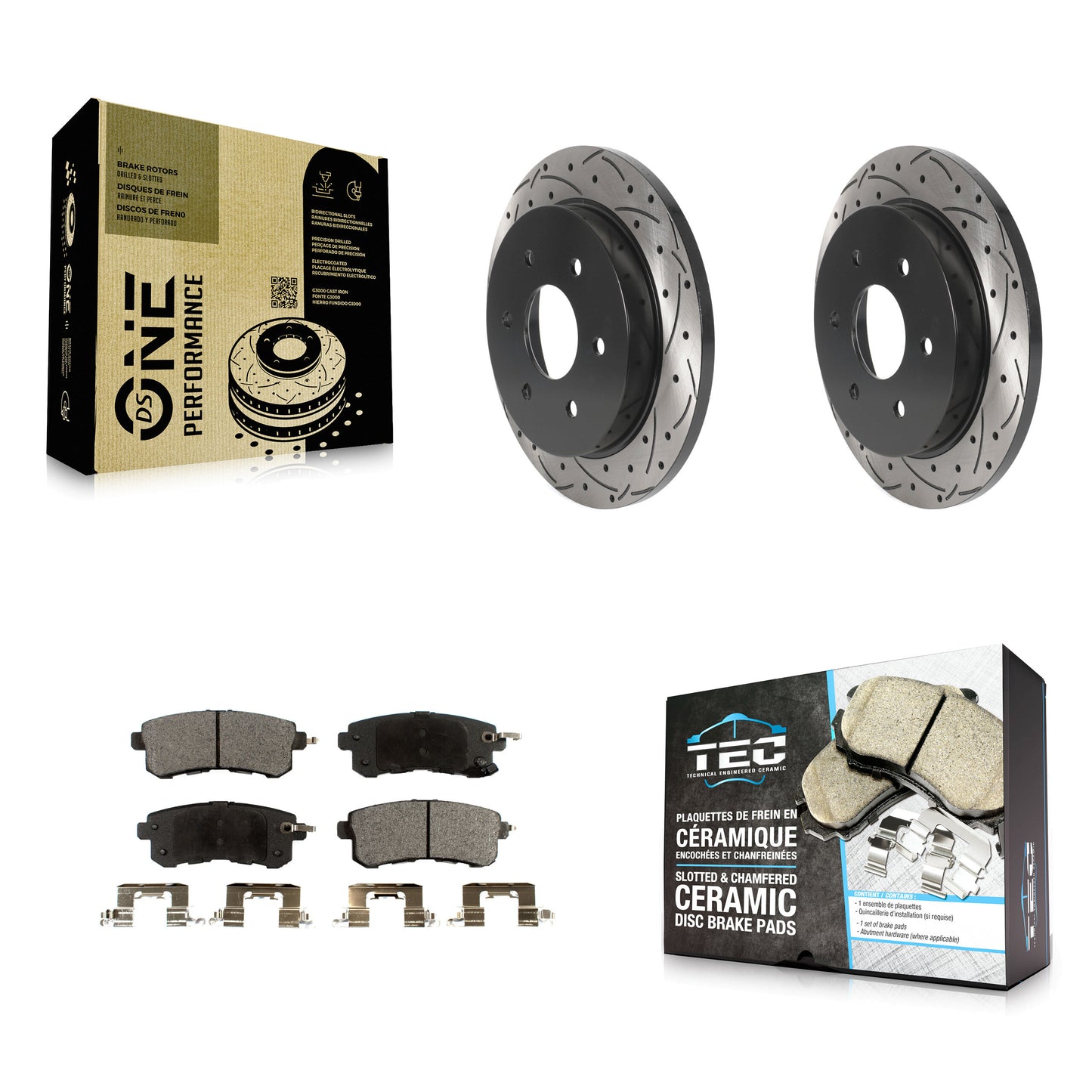 [Arrière] Disque et plaquette de frein pour 2017-2019 Nissan Armada With Solid Rotor KDT-101134