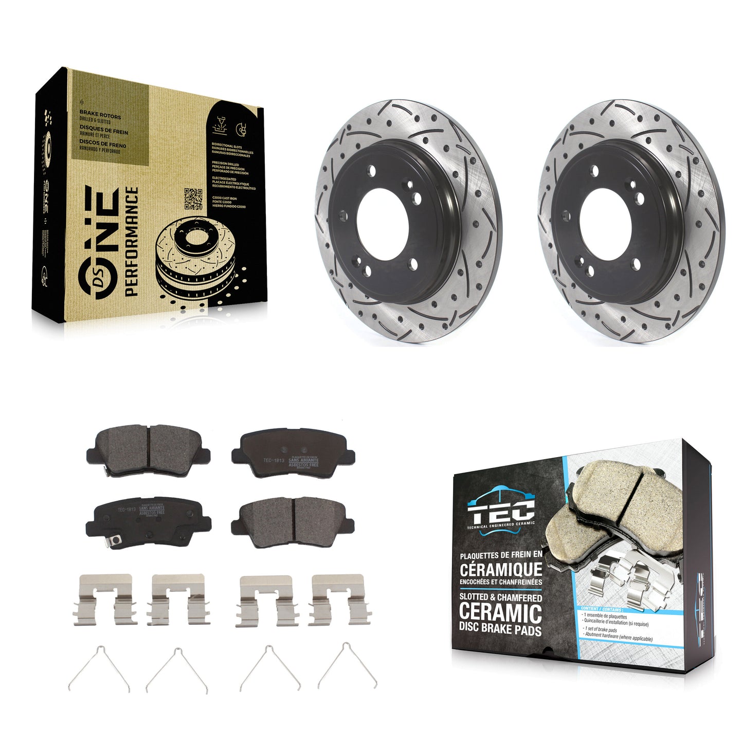 [Arrière] Disque et plaquette de frein pour Kia Forte Hyundai Veloster Forte5 KDT-101186