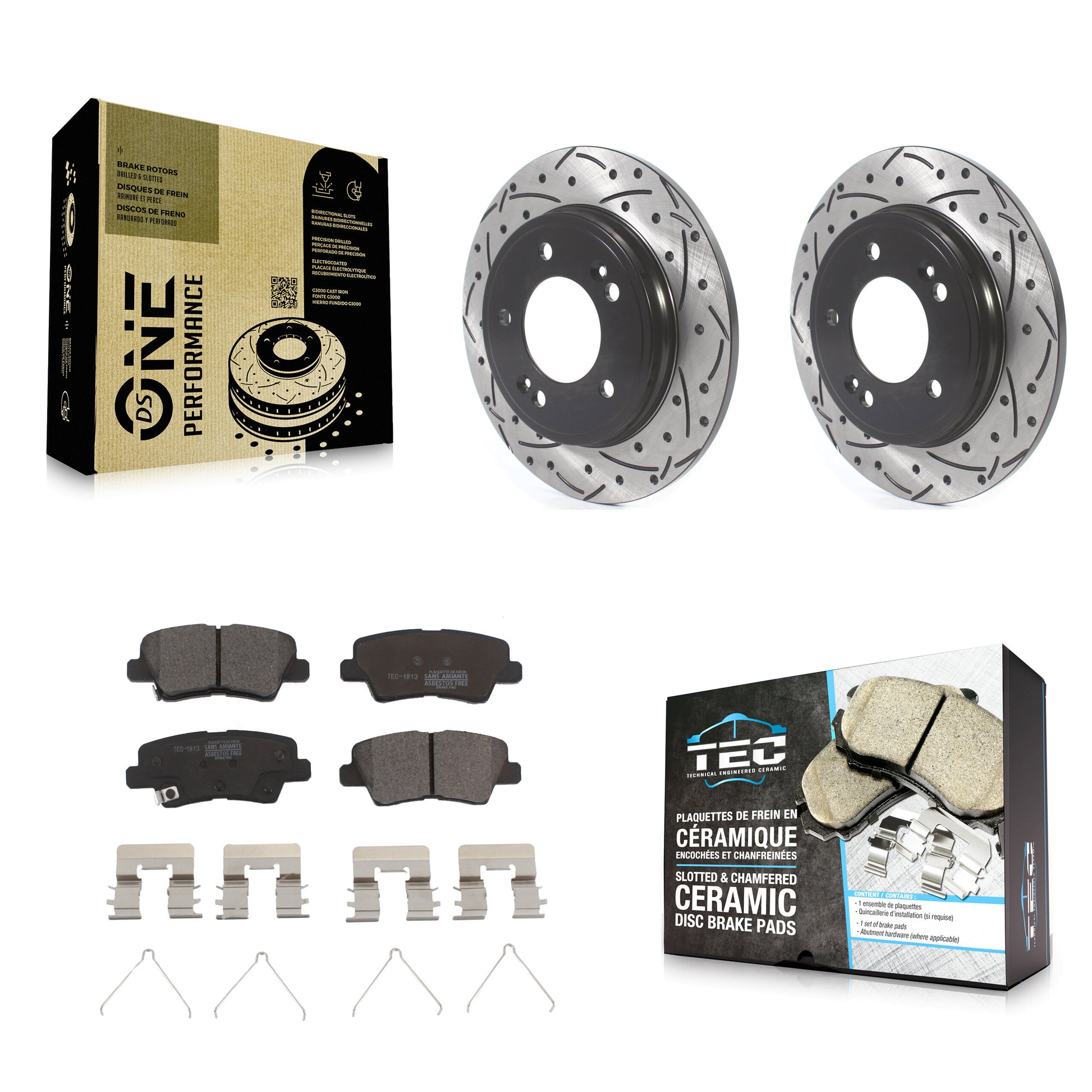 [Arrière] Disque et plaquette de frein pour Kia Forte Hyundai Veloster Forte5 KDT-101186