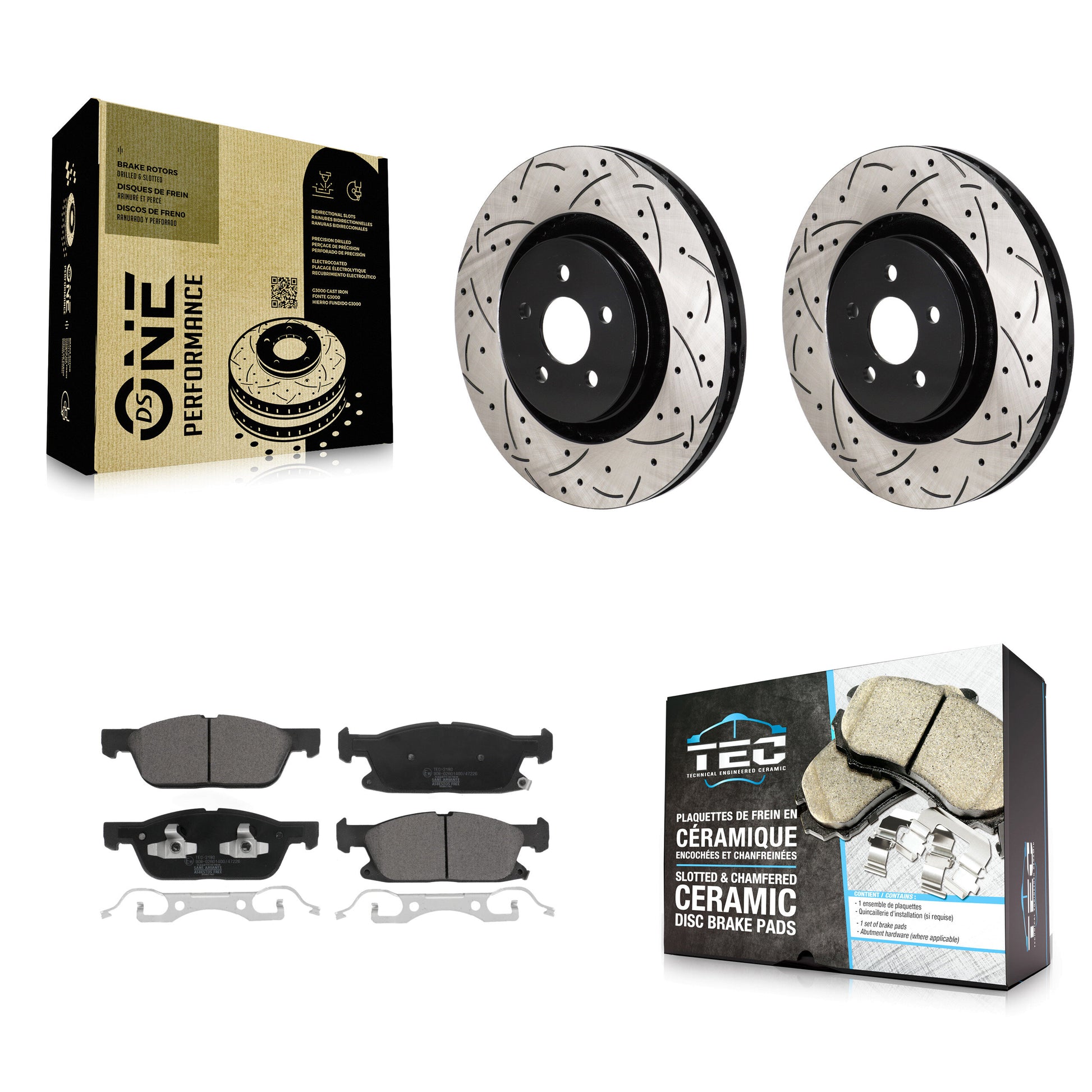 [Avant] Disque et plaquette de frein pour Ford Edge 2.7L With Red Painted Calipers KDT-101307