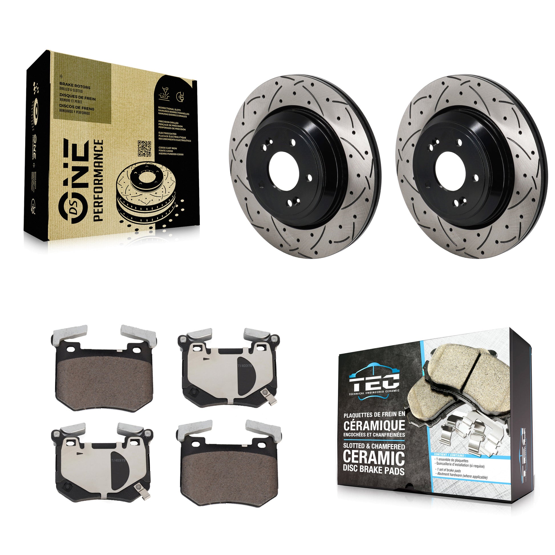 [Arrière] Disque et plaquette de frein pour Genesis G70 Kia Stinger 3.3L KDT-101407