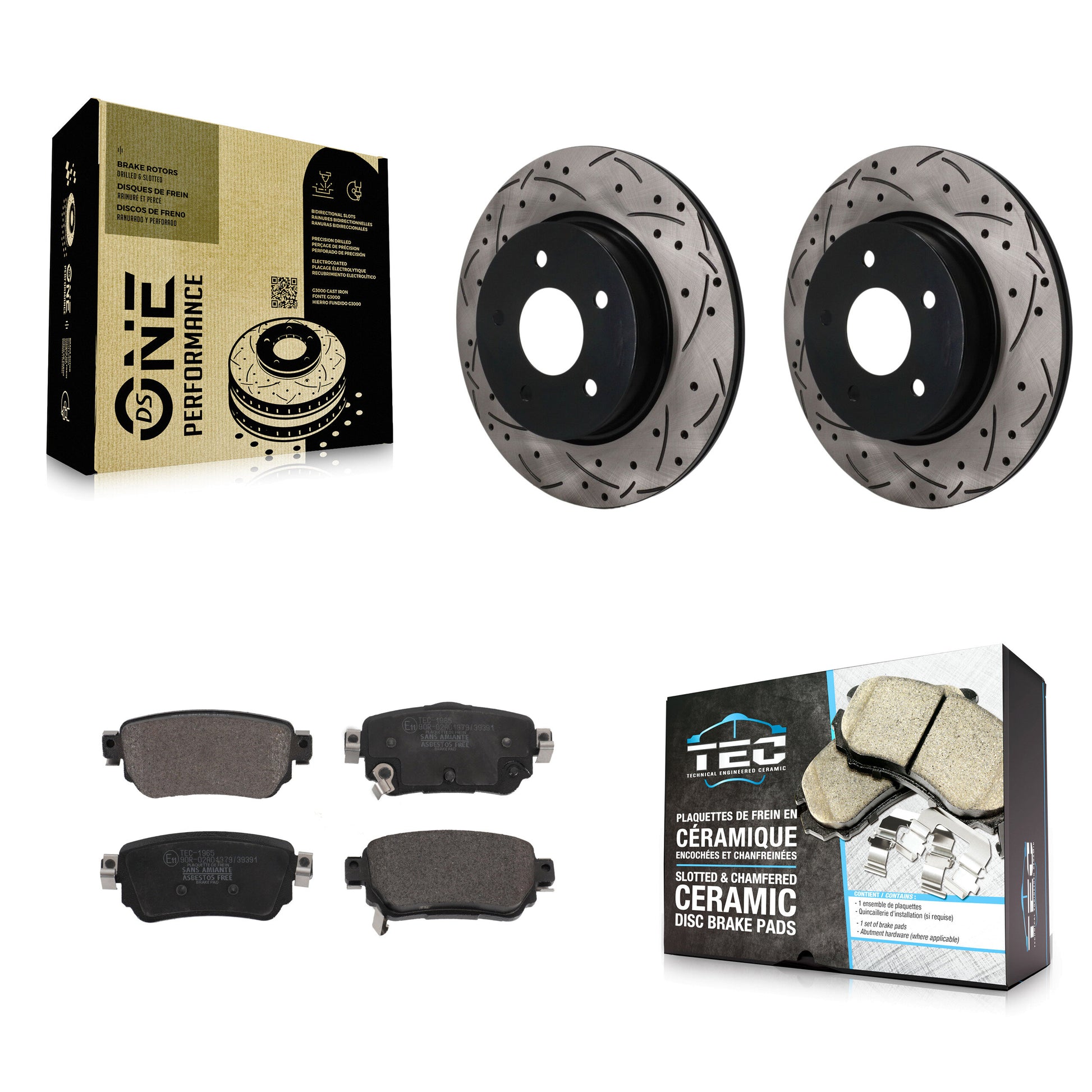 [Arrière] Disque et plaquette de frein pour Nissan Rogue Sport Qashqai LEAF KDT-102081