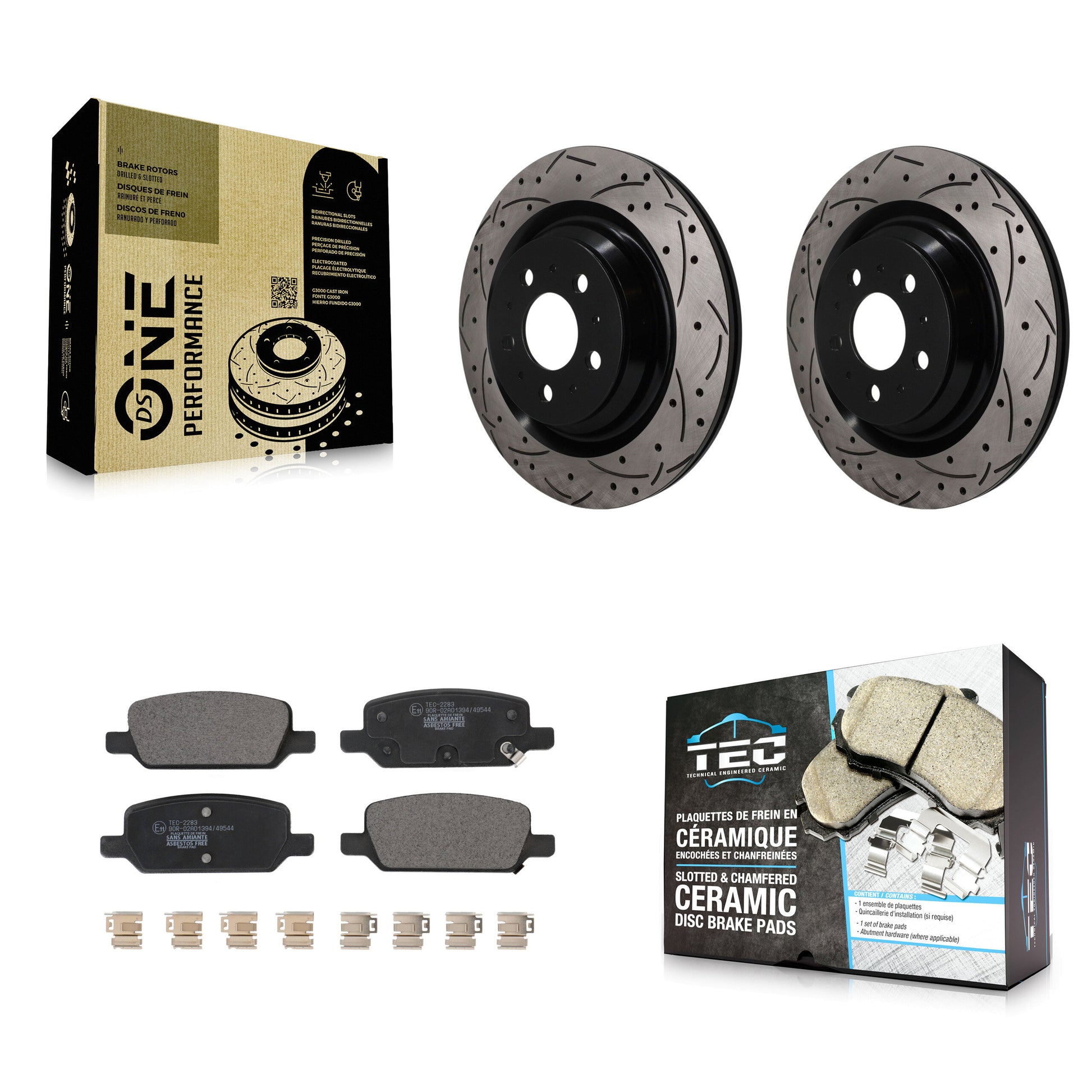 [Arrière] Disque et plaquette de frein pour 17-22 Tesla 3 With Gray Painted Calipers KDT-102089