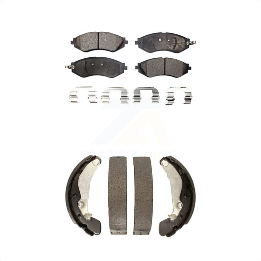 [Avant + Arrière] Kit de plaquette (semi-métallique) de frein pour Chevrolet Aveo Spark Aveo5 Pontiac G3 Suzuki Wave Wave5 Swift+ KFN-100005 par Transit Auto