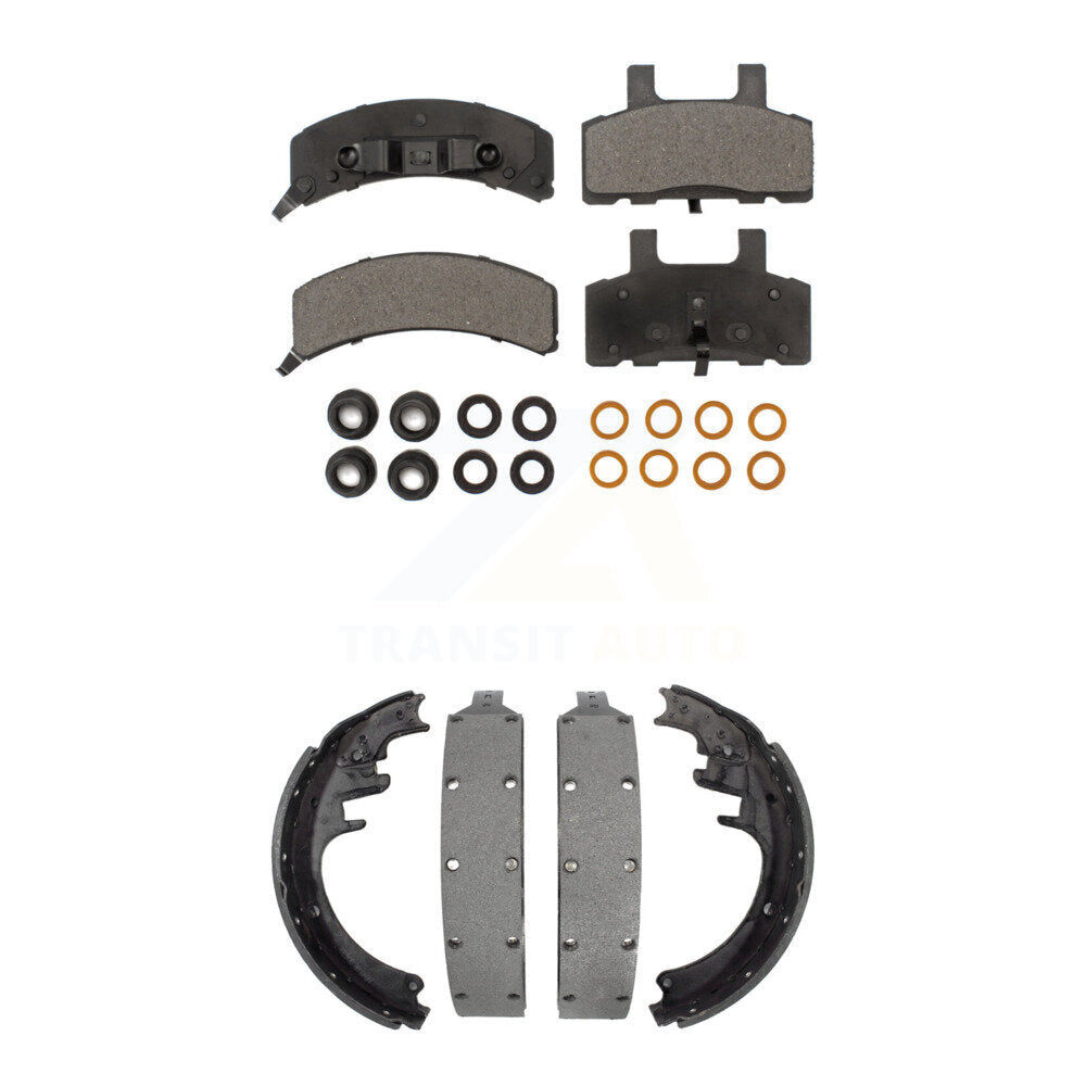 [Avant + Arrière] Kit de plaquette (semi-métallique) de frein pour 1995-1999 Chevrolet K1500 Suburban DIESEL engine avec 6 Lug Wheels KFN-100052