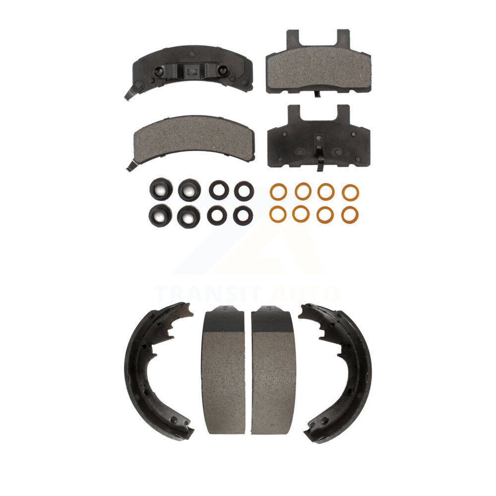 [Avant + Arrière] Kit de plaquette (semi-métallique) de frein pour Chevrolet C1500 K1500 GMC K2500 Suburban C2500 Yukon Tahoe Express 1500 Savana Cadillac Escalade KFN-100054