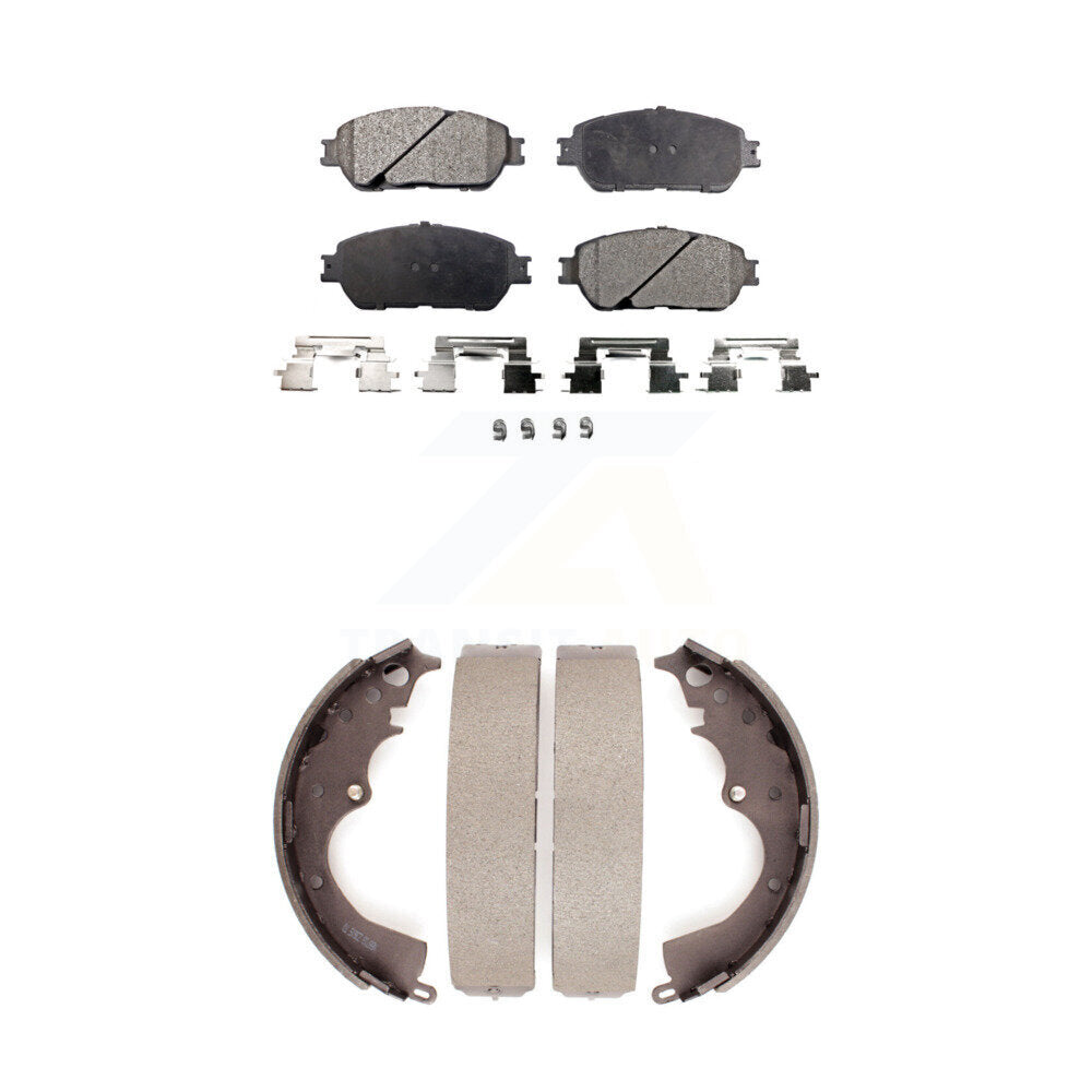 [Avant + Arrière] Kit de plaquette (semi-métallique) de frein pour 2005-2015 Toyota Tacoma avec 5 Lug Wheels KFN-100181