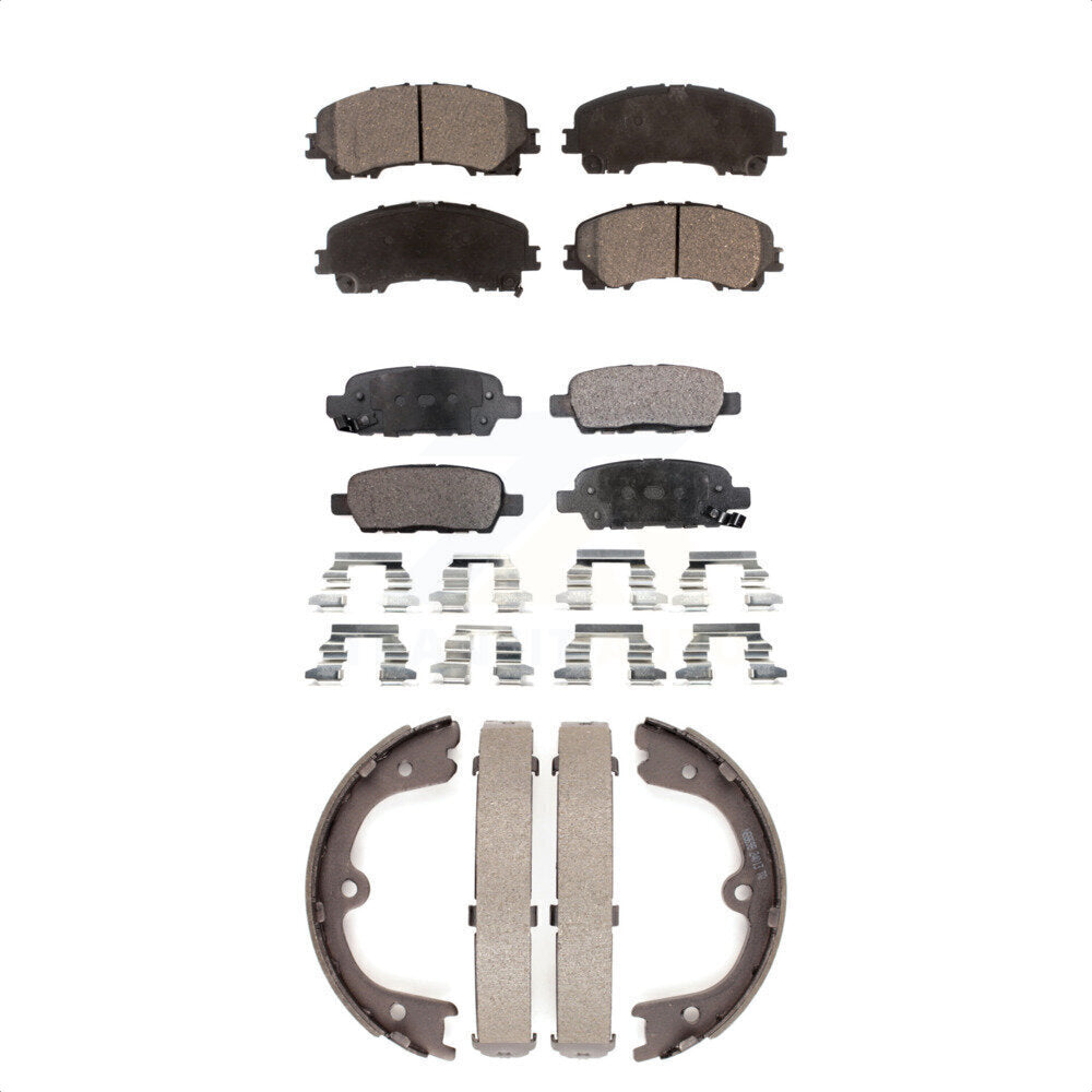 [Avant + Arrière] Kit de plaquette (semi-métallique) de frein pour 2014 INFINITI Q50 Base Premium Hybrid KFN-100520 par Transit Auto