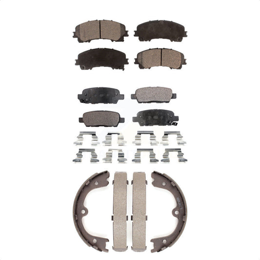 [Avant + Arrière] Kit de plaquette (semi-métallique) de frein pour 2014 INFINITI Q50 Base Premium Hybrid KFN-100520 par Transit Auto