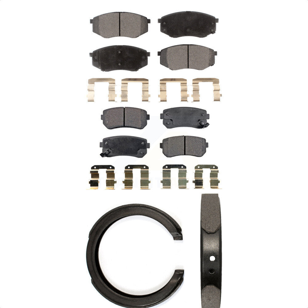 [Avant + Arrière] Kit de plaquette (semi-métallique) de frein pour 2011 Kia Sportage FWD KFN-100556