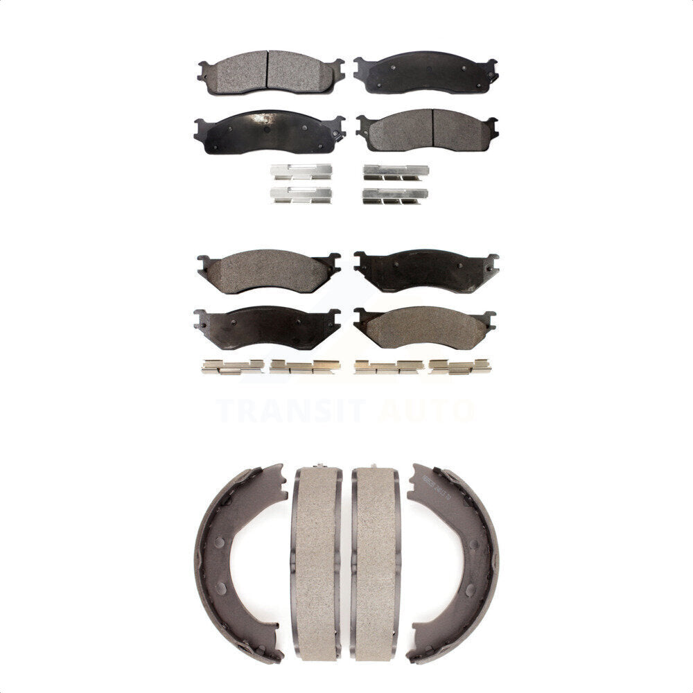 [Avant + Arrière] Kit de plaquette (semi-métallique) de frein pour 2008 Dodge Ram 1500 Extended Crew Cab Pickup avec 5 Lug Wheels KFN-100611