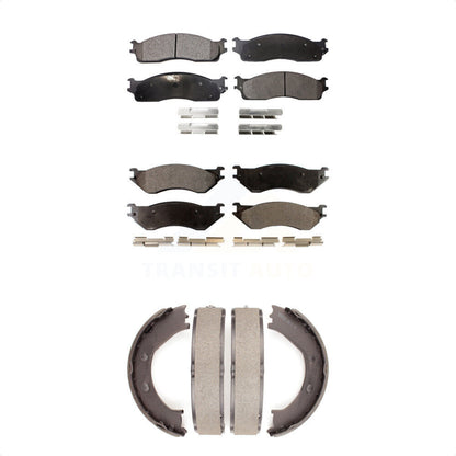 [Avant + Arrière] Kit de plaquette (semi-métallique) de frein pour 2008 Dodge Ram 1500 Extended Crew Cab Pickup avec 5 Lug Wheels KFN-100611