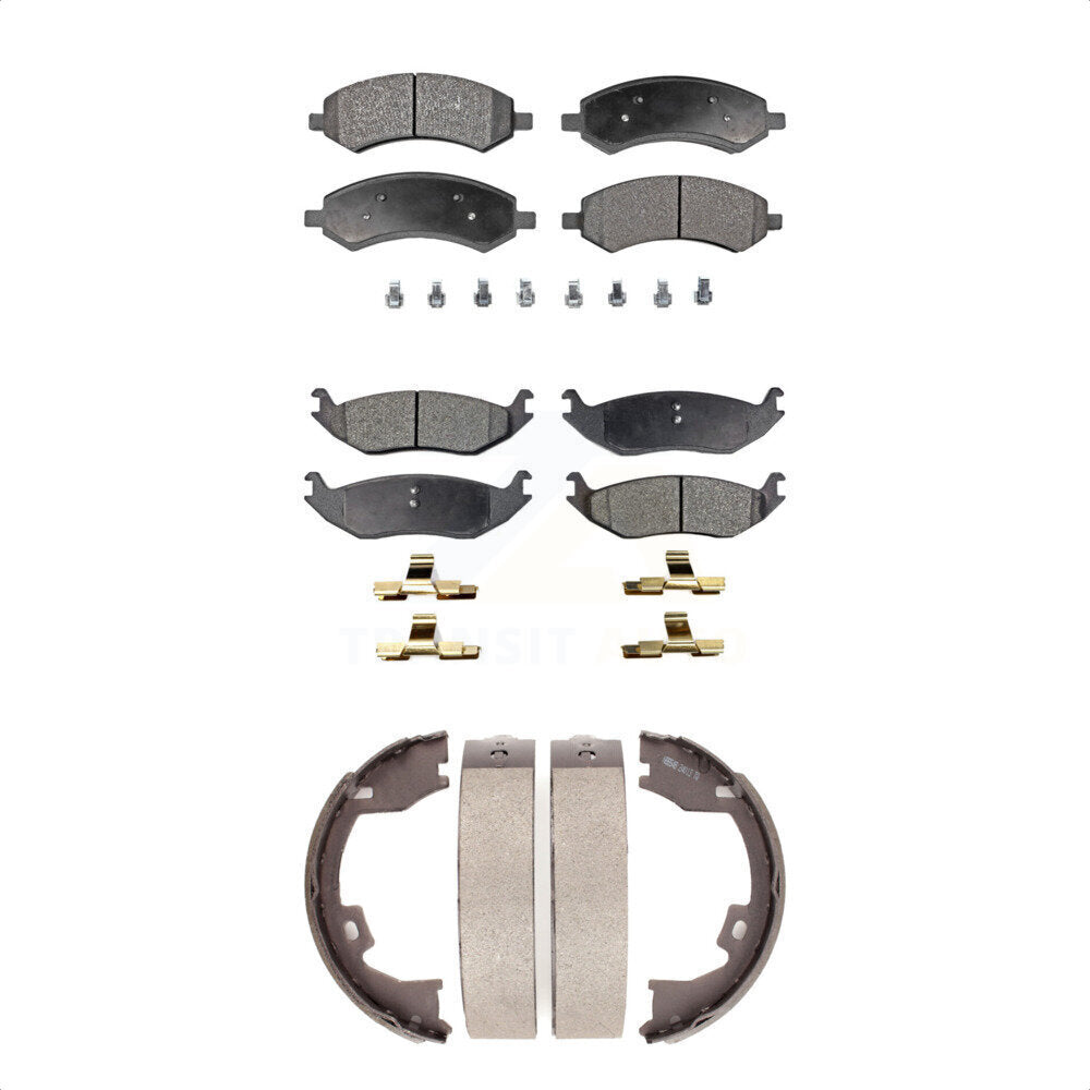 [Avant + Arrière] Kit de plaquette (semi-métallique) de frein pour 2007-2008 Dodge Ram 1500 Standard Cab Pickup Crew avec 8 Lug Wheels KFN-100612