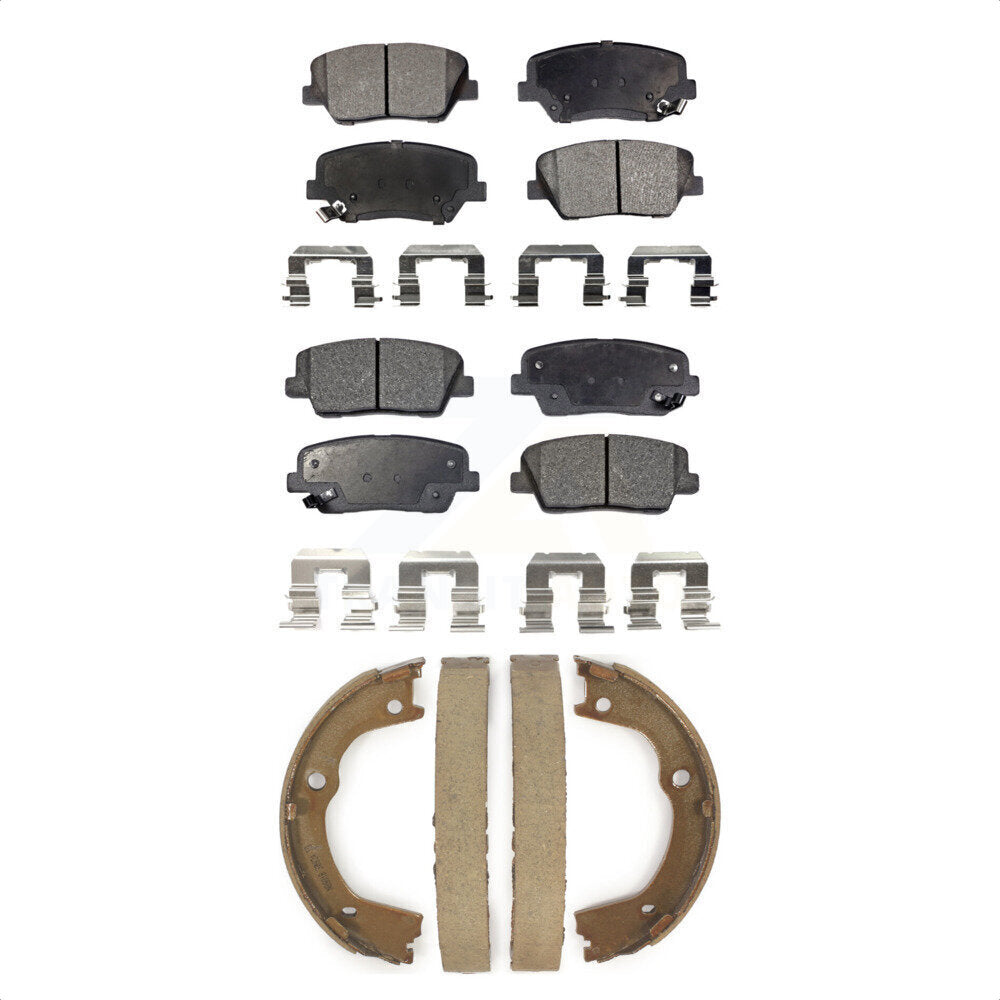 [Avant + Arrière] Kit de plaquette (semi-métallique) de frein pour Kia Sorento Hyundai Santa Fe KFN-100636 par Transit Auto
