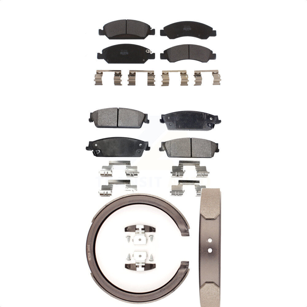 [Avant + Arrière] Kit de plaquette (semi-métallique) de frein pour Chevrolet Silverado 1500 GMC Sierra Tahoe Suburban Yukon Cadillac XL Avalanche Escalade ESV EXT KFN-100647