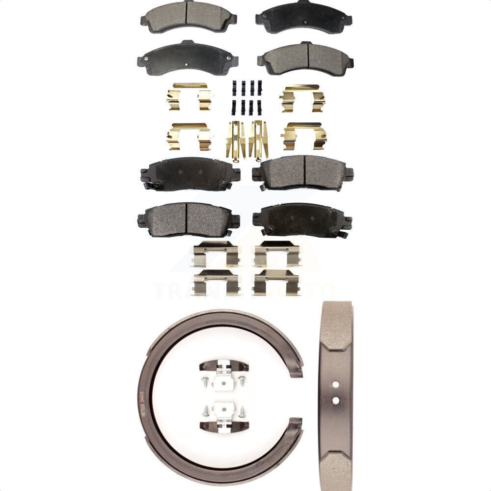 [Avant + Arrière] Kit de plaquette (semi-métallique) de frein pour Chevrolet Trailblazer GMC Envoy EXT XL Buick Rainier Oldsmobile Bravada XUV SSR Isuzu Ascender Saab 9-7x KFN-100654