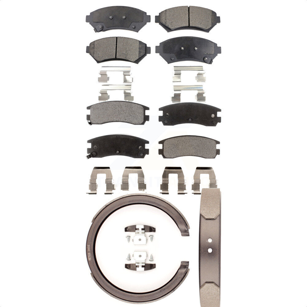 [Avant + Arrière] Kit de plaquette (semi-métallique) de frein pour 2000-2005 Cadillac DeVille avec 5 Lug Wheels KFN-100656