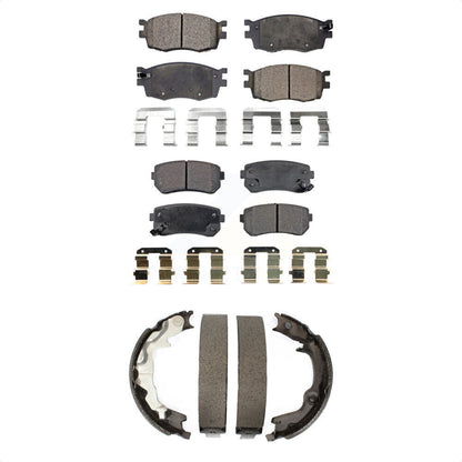 [Avant + Arrière] Kit de plaquette (semi-métallique) de frein pour 2006-2007 Hyundai Accent Kia Rio Rio5 KFN-100700 par Transit Auto