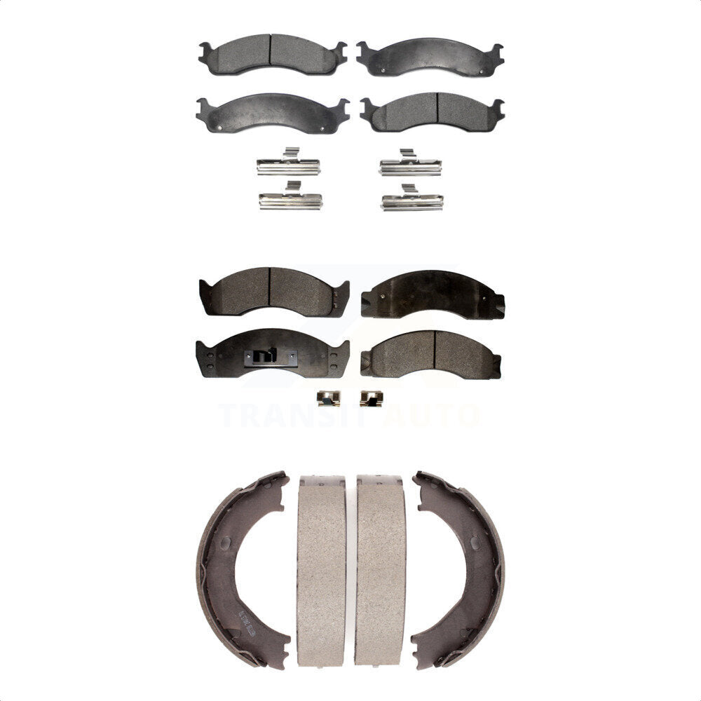 [Avant + Arrière] Kit de plaquette (semi-métallique) de frein pour 2003-2006 Ford E-450 Super Duty sans Driveline Mounted KFN-100704