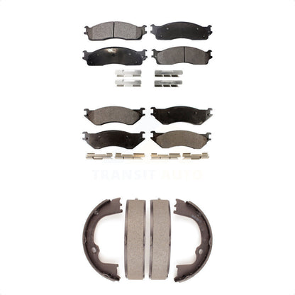 [Avant + Arrière] Kit de plaquette (semi-métallique) de frein pour 2007 Dodge Ram 1500 Extended Crew Cab Pickup avec 5 Lug Wheels KFN-100717