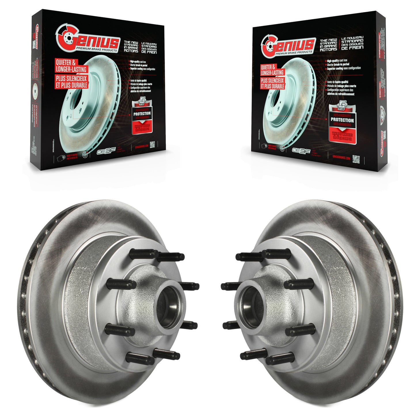 [Avant] Kit d'ensemble disque (revêtu) de frein à disque (revêtu) et moyeu pour Ford E-350 Super Duty E-250 Econoline F-250 HD Club Wagon E-150 E-450 KG-100004