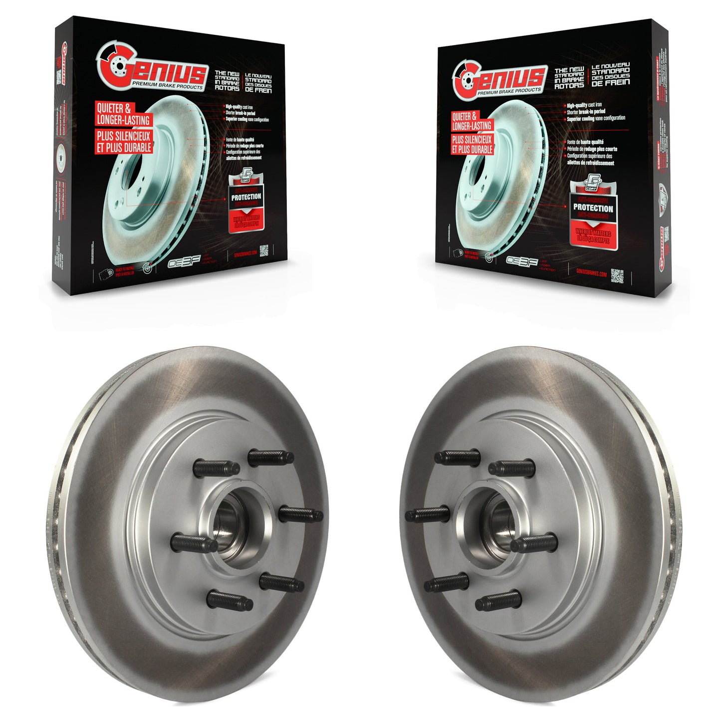[Avant] Kit d'ensemble disque (revêtu) de frein à disque (revêtu) et moyeu pour Ford F-150 Lincoln Mark LT avec 6 Lug Wheels RWD KG-100007