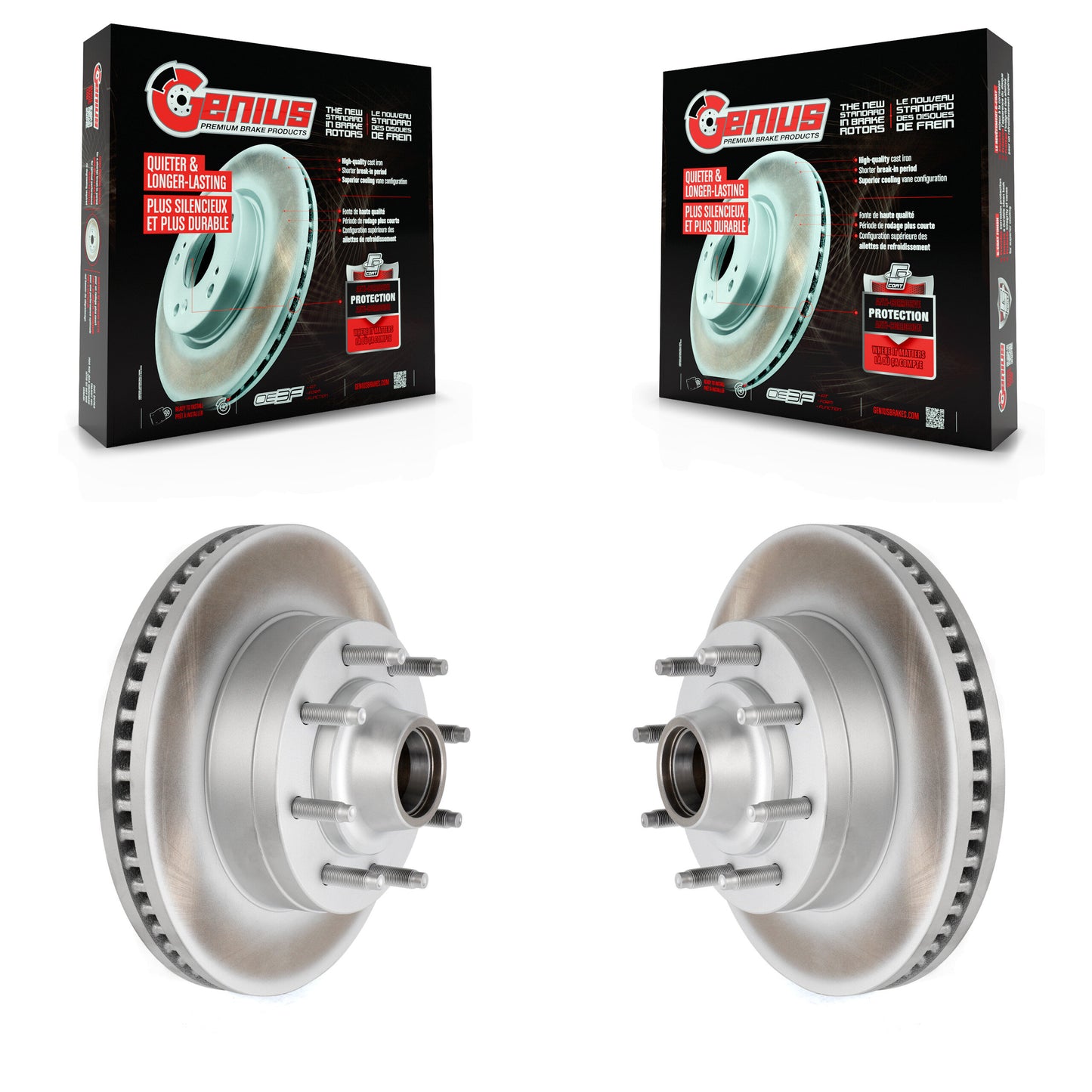 [Avant] Kit d'ensemble disque (revêtu) de frein à disque (revêtu) et moyeu pour Ford E-350 Super Duty E-250 E-150 E-450 Econoline KG-100009