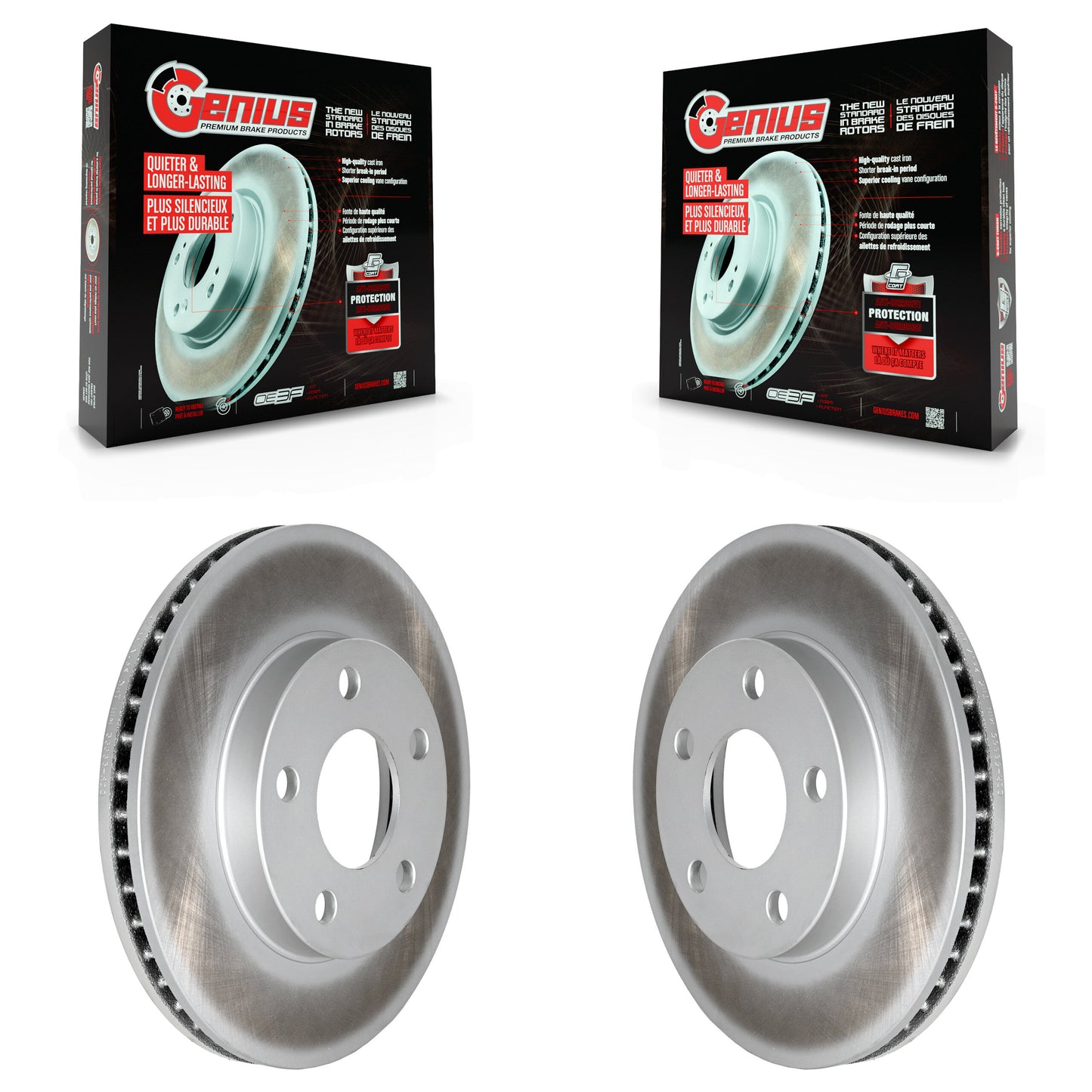 [Avant] Kit de disque (revêtu) de frein pour Chevrolet Pontiac Grand Am Malibu Oldsmobile Alero Classic Cutlass KG-100015