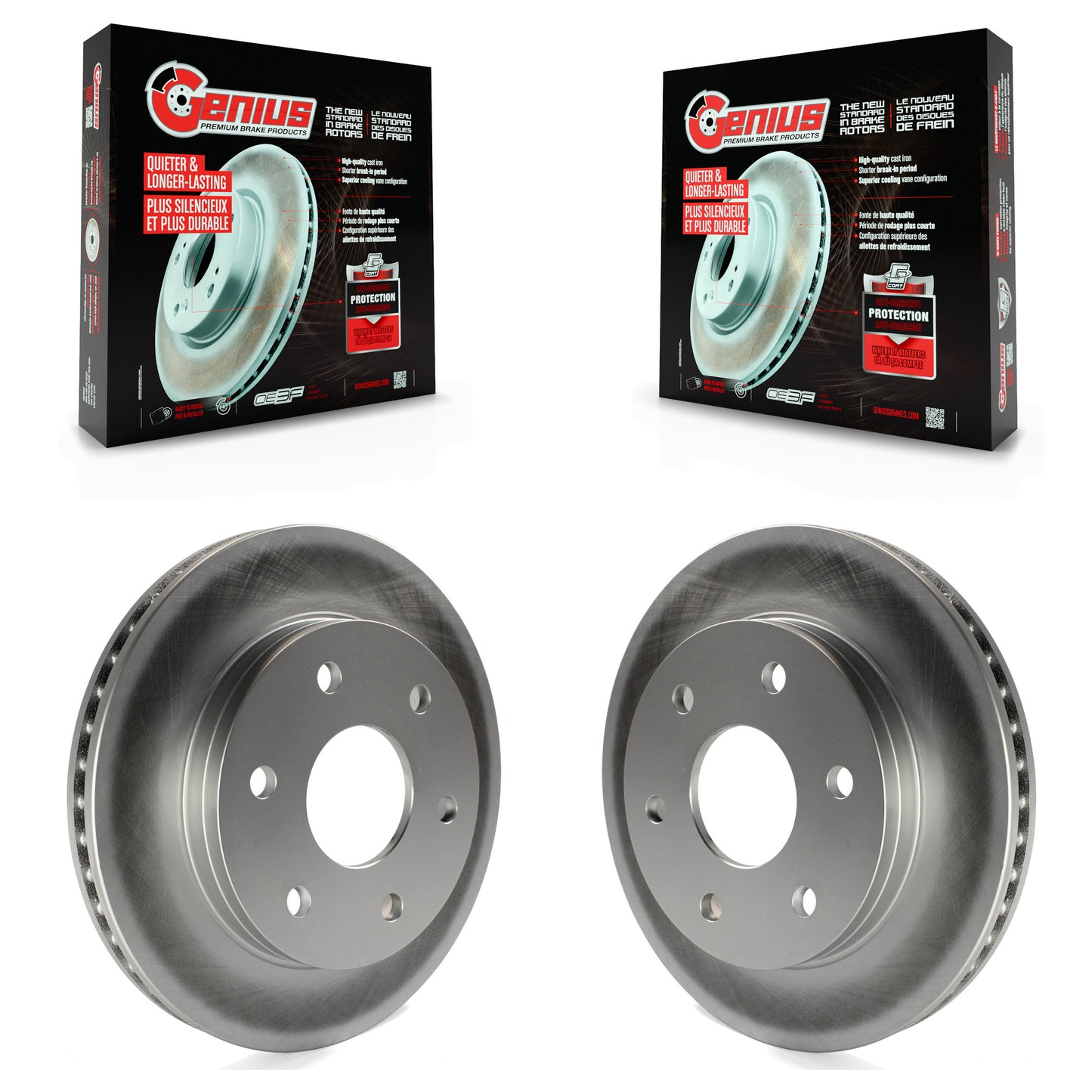 [Avant] Kit de disque (revêtu) de frein pour Chevrolet Silverado 1500 GMC Sierra Tahoe Suburban Yukon Avalanche XL Cadillac Classic Escalade Express 2500 Astro ESV EXT Savana Safari KG-100017