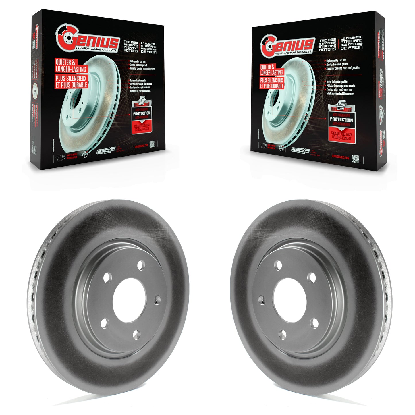 [Avant] Kit de disque (revêtu) de frein pour Chevrolet Malibu Pontiac G6 Cobalt Saturn Ion HHR Aura G5 Pursuit KG-100028