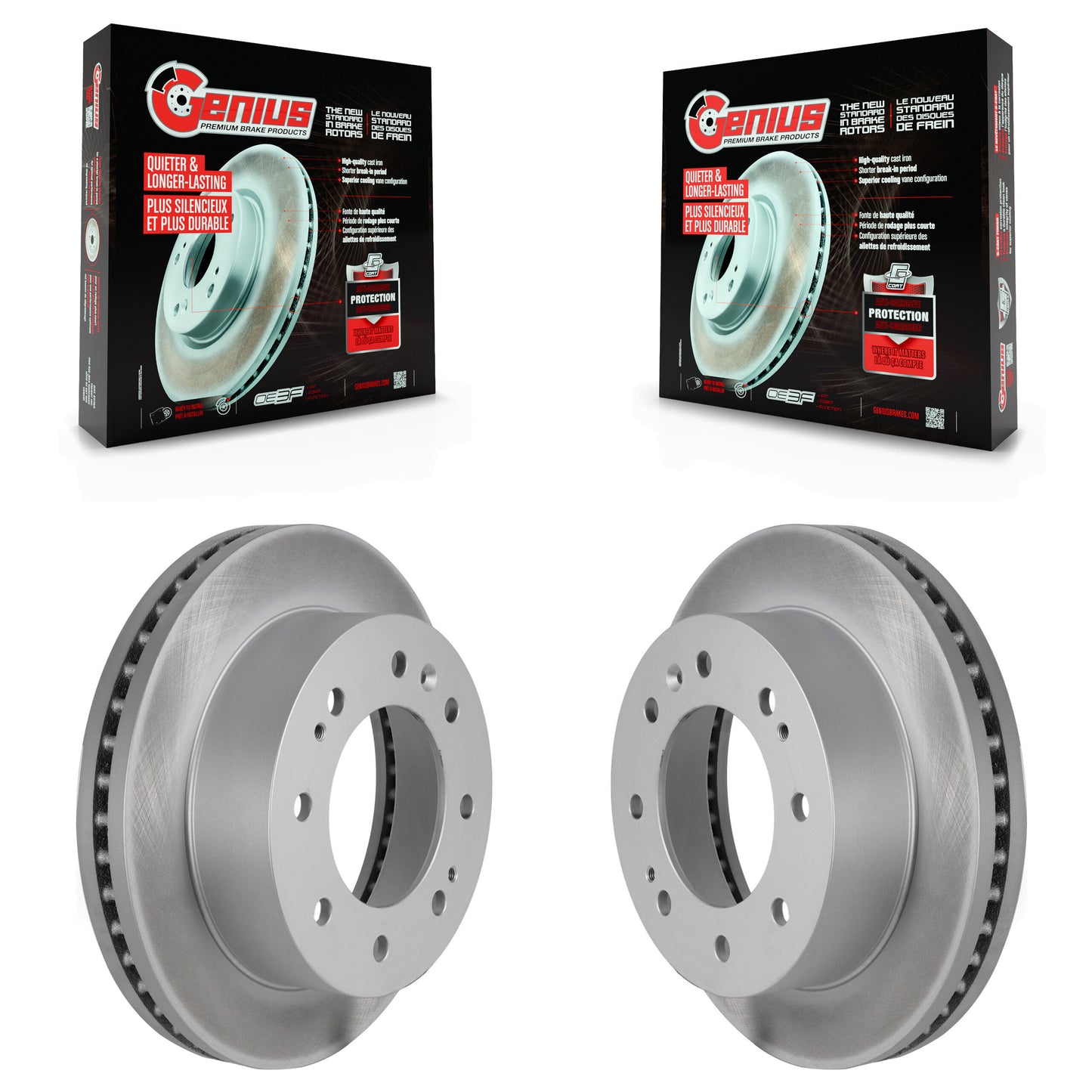 [Avant] Kit de disque (revêtu) de frein pour Chevrolet Silverado 2500 HD GMC Sierra 1500 3500 Suburban KG-100057