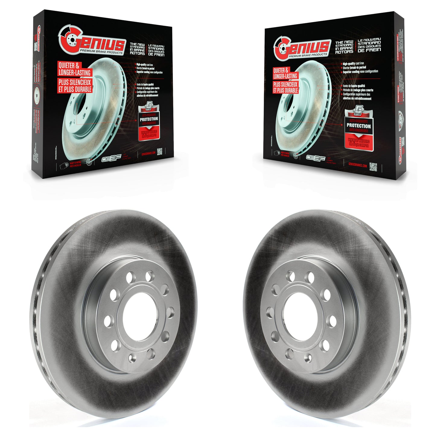 [Avant] Kit de disque (revêtu) de frein pour Volkswagen Jetta Beetle Audi Golf A3 Rabbit SportWagen Quattro Eos e-Golf GTI Taos KG-100251