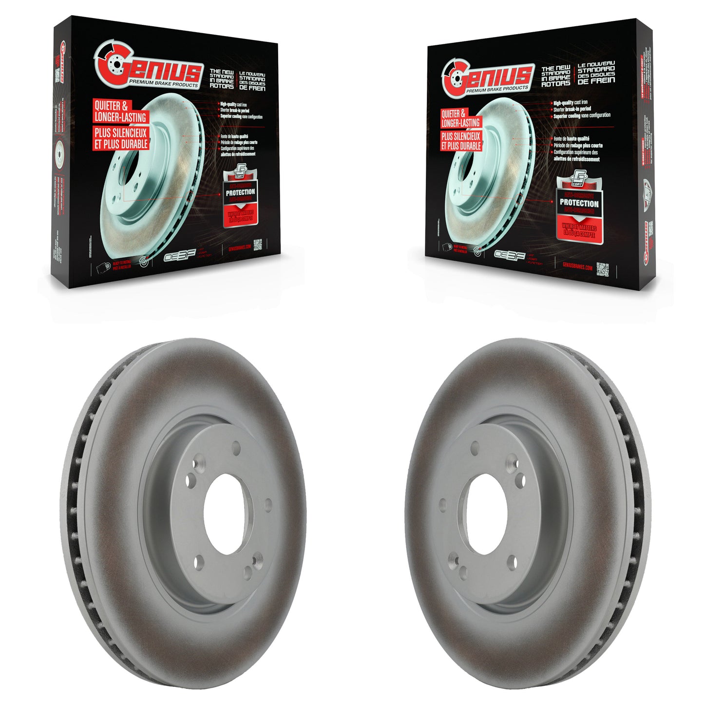 [Avant] Kit de disque (revêtu) de frein pour Hyundai Sonata Kia Optima Forte Tucson Sportage Veloster Forte5 Koup Soul EV Rondo KG-100252