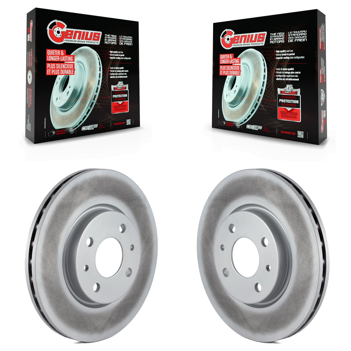 [Avant] Kit de disque (revêtu) de frein pour 2012-2017 Fiat 500 Naturally Aspirated KG-100337