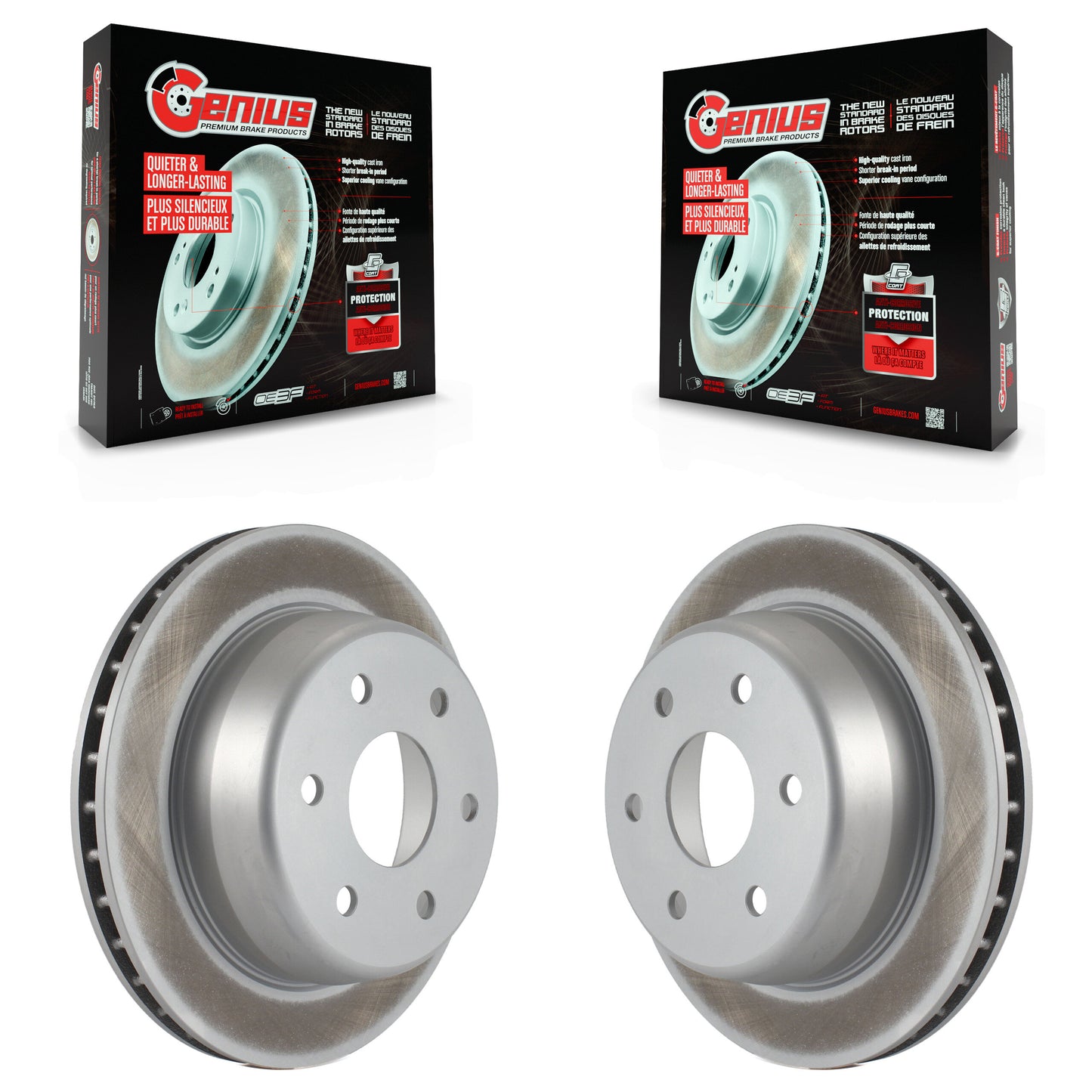 [Arrière] Kit de disque (revêtu) de frein pour Chevrolet Silverado 1500 GMC Tahoe Sierra Suburban Yukon Avalanche XL Cadillac Express Escalade Savana ESV EXT KG-100386
