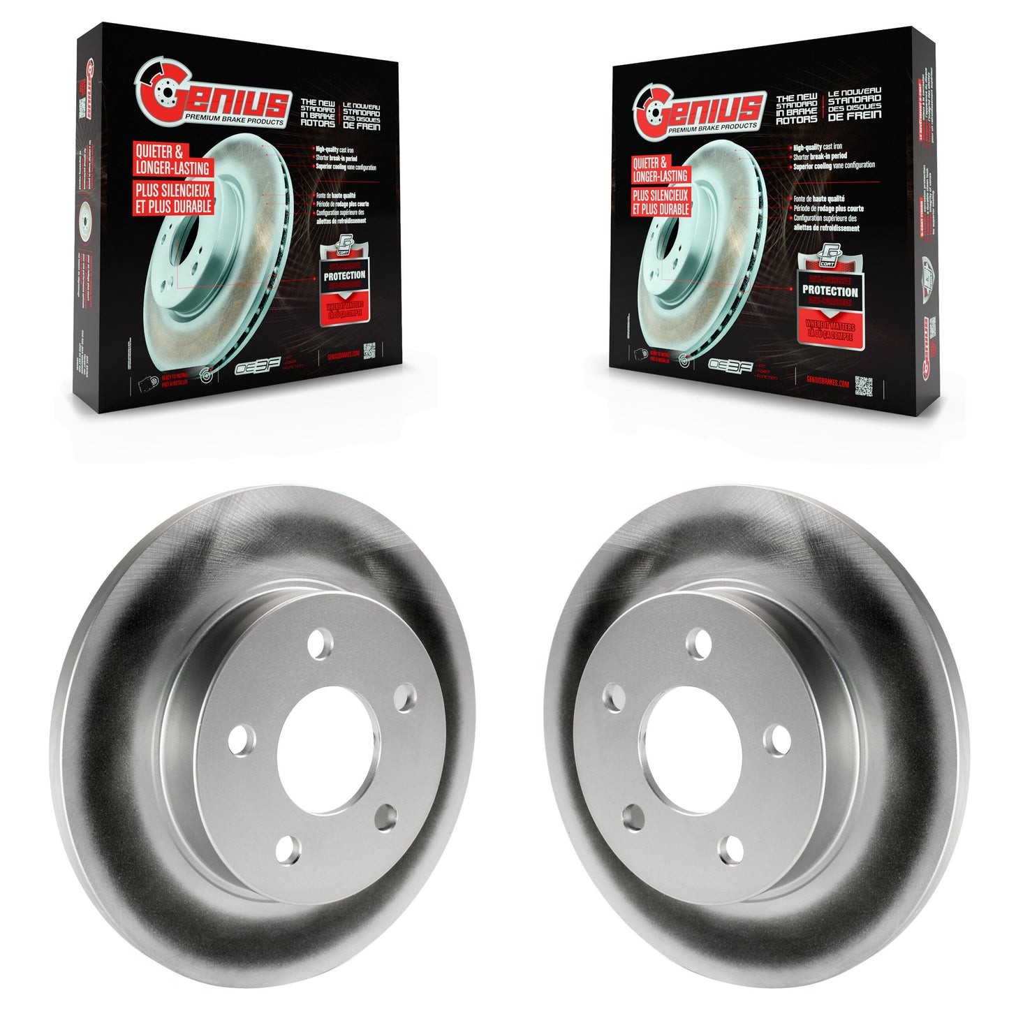 [Arrière] Kit de disque (revêtu) de frein pour Chevrolet Malibu Pontiac G6 Cobalt Saturn Ion HHR Aura G5 Pursuit KG-100392