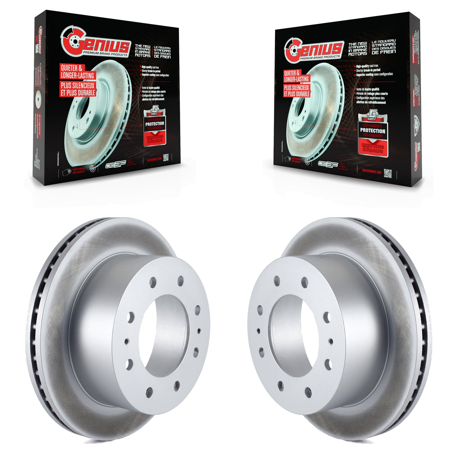 [Arrière] Kit de disque (revêtu) de frein pour Chevrolet Silverado 2500 HD GMC Sierra 1500 3500 Suburban KG-100416