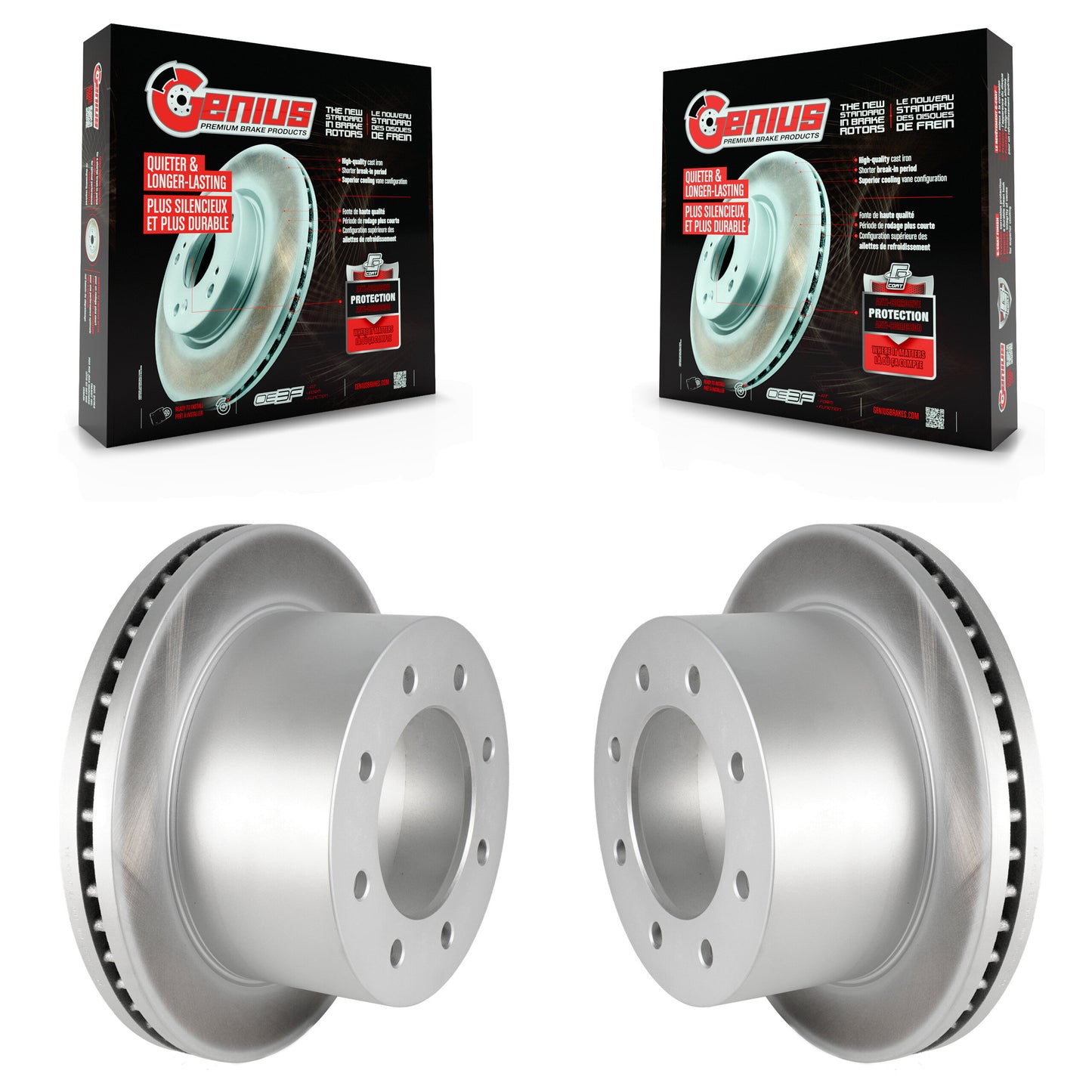 [Arrière] Kit de disque (revêtu) de frein pour 2011-2019 Chevrolet Silverado 3500 HD GMC Sierra avec Dual Wheels KG-100417
