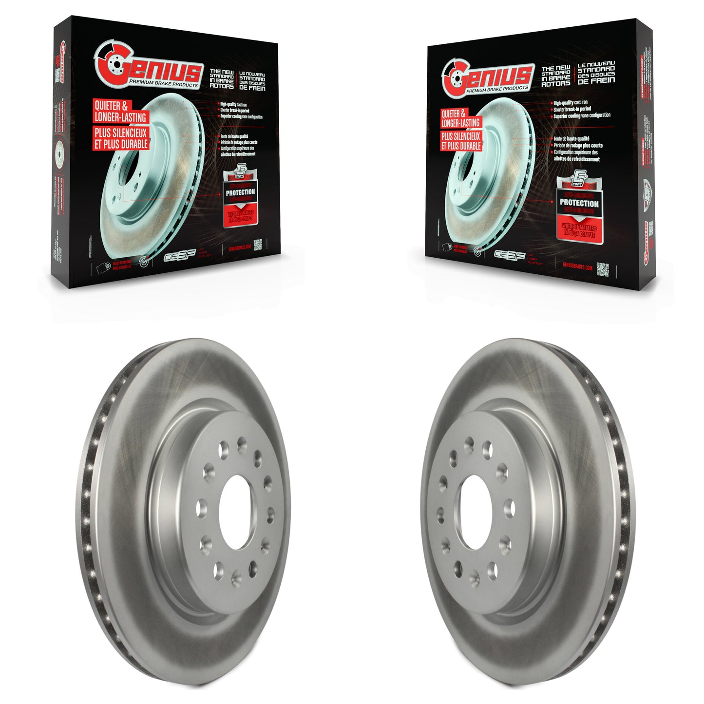 [Arrière] Kit de disque (revêtu) de frein pour Chevrolet Traverse GMC Acadia Cadillac XT5 Buick Enclave Blazer Spark XT6 KG-100422