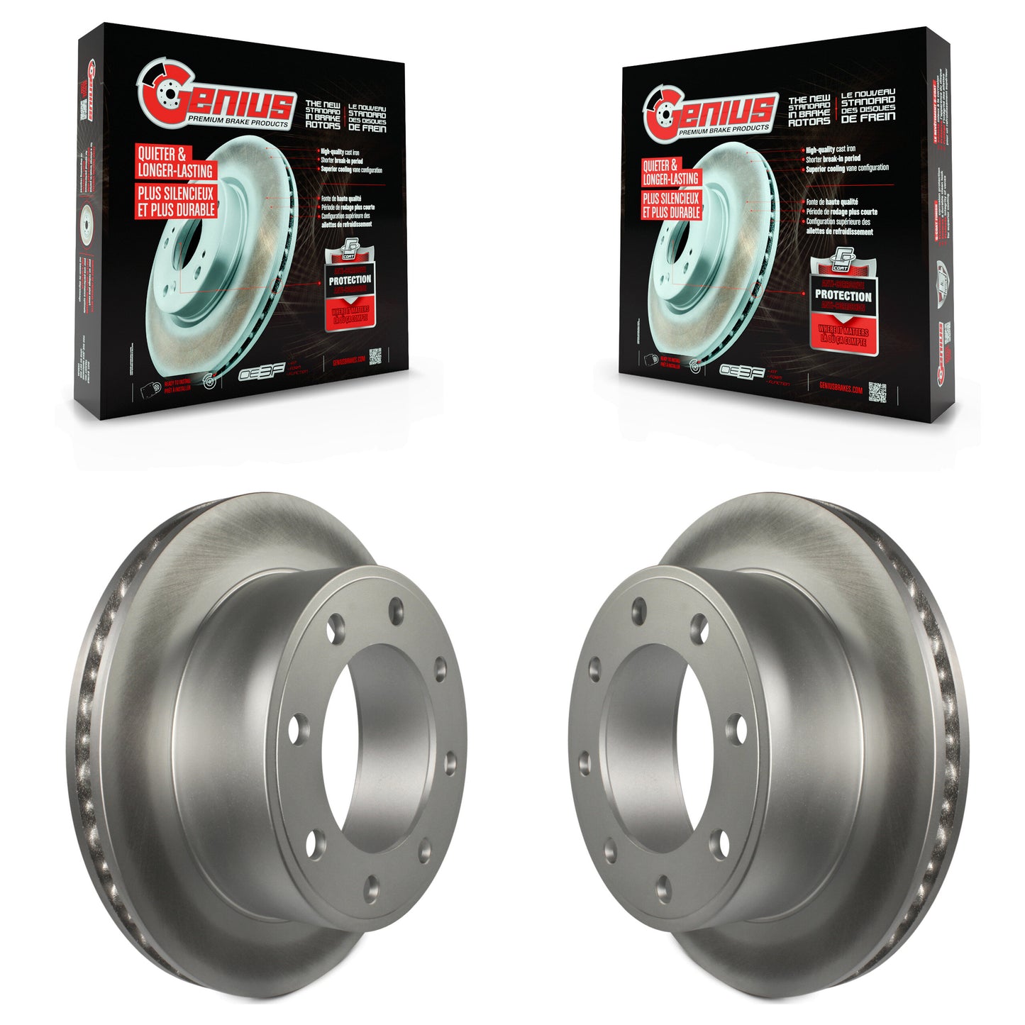 [Arrière] Kit de disque (revêtu) de frein pour Ford F-250 Super Duty F-350 Excursion E-450 Econoline KG-100428