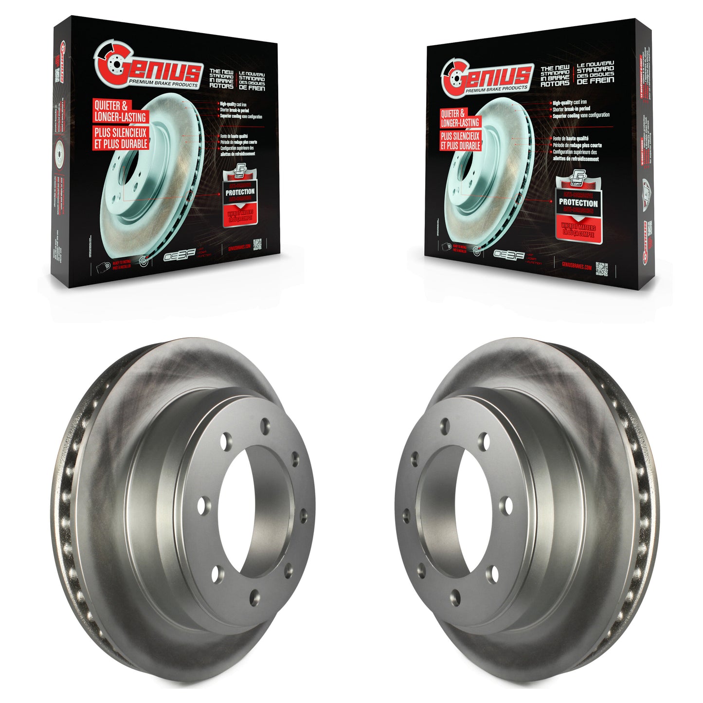 [Arrière] Kit de disque (revêtu) de frein pour Ford E-350 Super Duty E-250 E-150 Econoline KG-100446