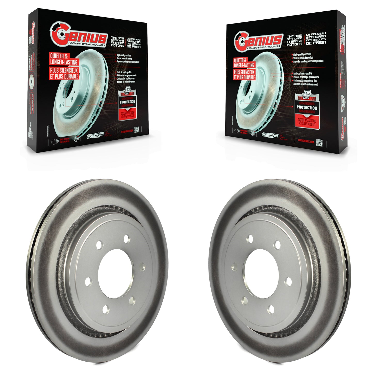 [Arrière] Kit de disque (revêtu) de frein pour 2015-2017 Ford F-150 avec Electric Parking KG-100460