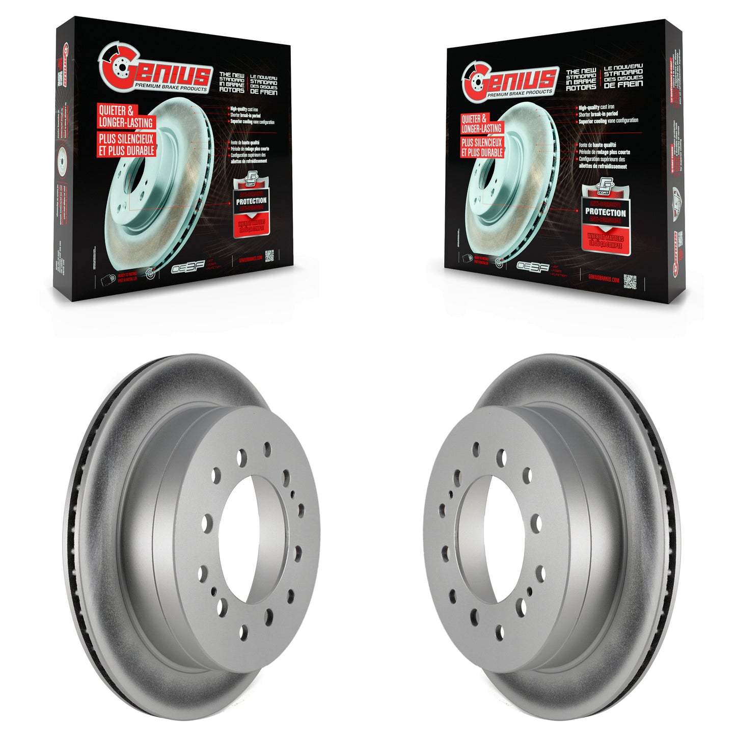 [Arrière] Kit de disque (revêtu) de frein pour Toyota 4Runner Sequoia FJ Cruiser Lexus GX470 KG-100509