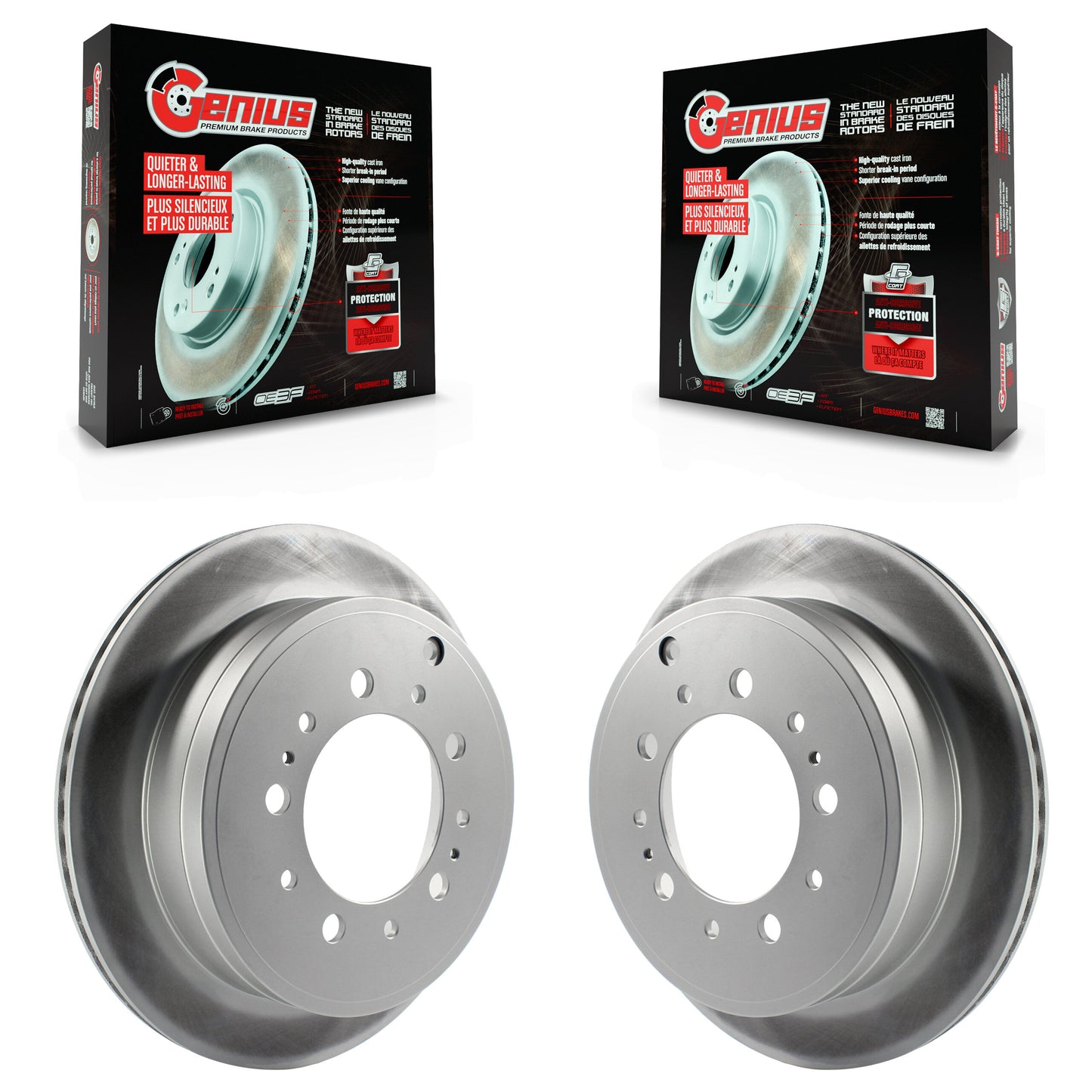 [Arrière] Kit de disque (revêtu) de frein pour Toyota Tundra Sequoia Lexus LX570 Land Cruiser KG-100595