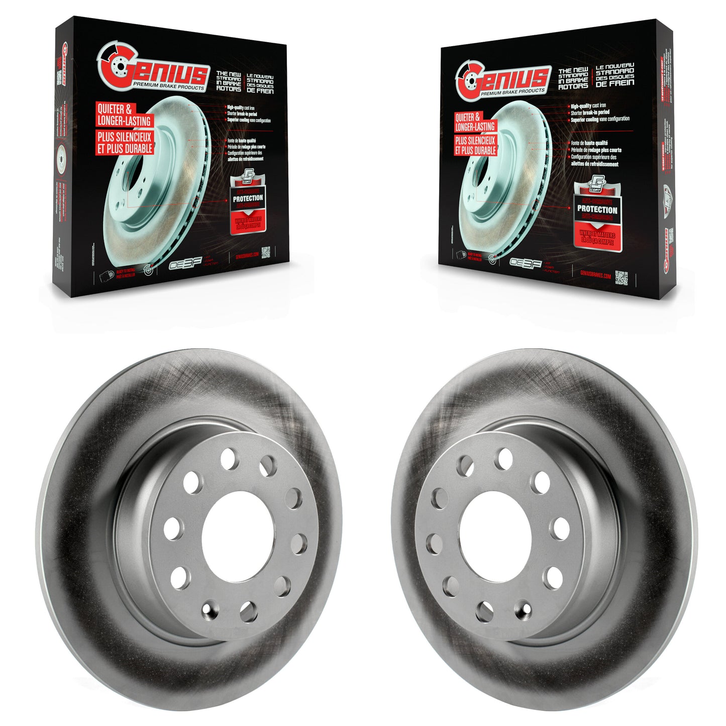 [Arrière] Kit de disque (revêtu) de frein pour Volkswagen Jetta Passat GTI Audi Golf Beetle A3 SportWagen Quattro Eos Alltrack e-Golf Sportback e-tron Taos KG-100630